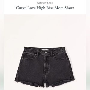 Abercrombie and Fitch High Rise Mom Short Curve Love Black Denim